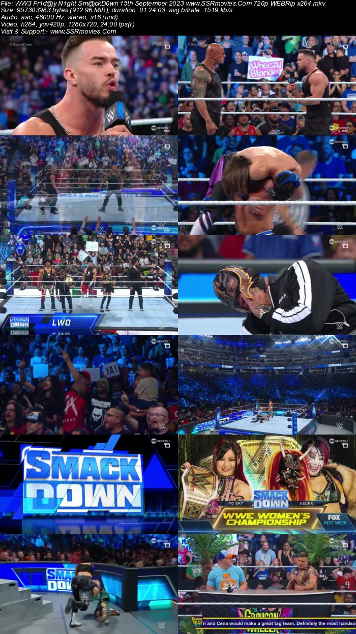 WWE Friday Night SmackDown 15th September 2023 720p 480p WEBRip x264 Download