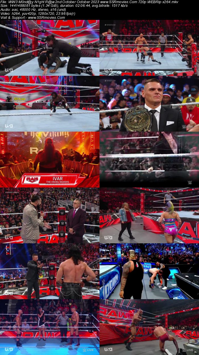 WWE Monday Night Raw 2nd October 2023 720p 480p WEBRip x264 Download