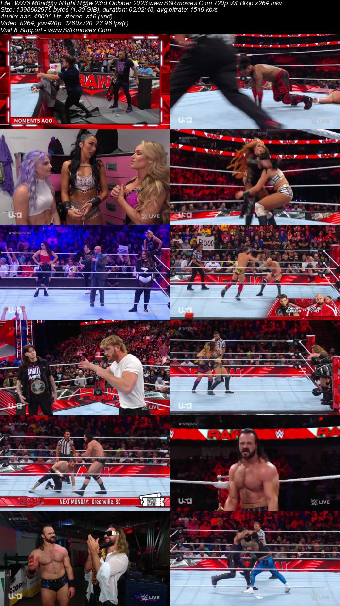 WWE Monday Night Raw 23rd October 2023 720p 480p WEBRip x264 Download