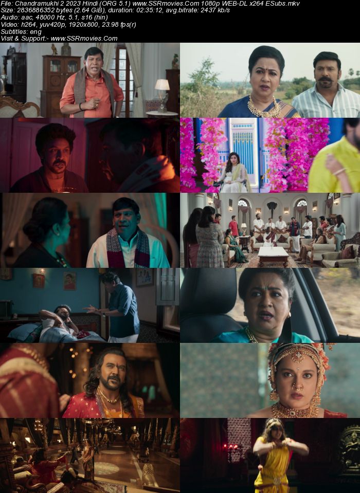 Chandramukhi 2 2023 NF Hindi (ORG 5.1) 1080p 720p 480p WEB-DL x264 ESubs Full Movie Download