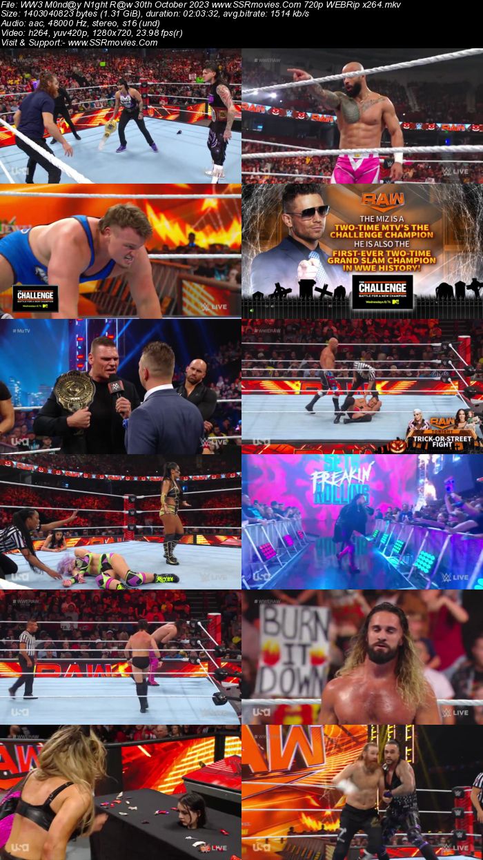 WWE Monday Night Raw 30th October 2023 720p 480p WEBRip x264 Download