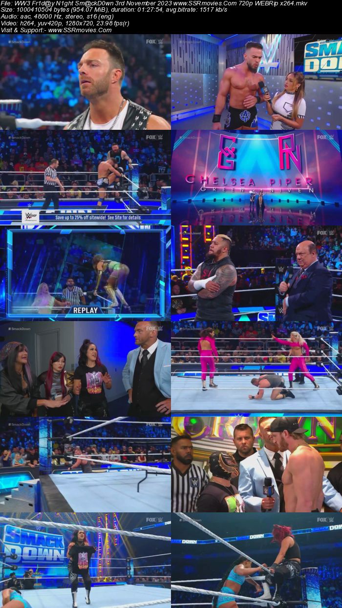 WWE Friday Night SmackDown 3rd November 2023 720p 480p WEBRip x264 Download