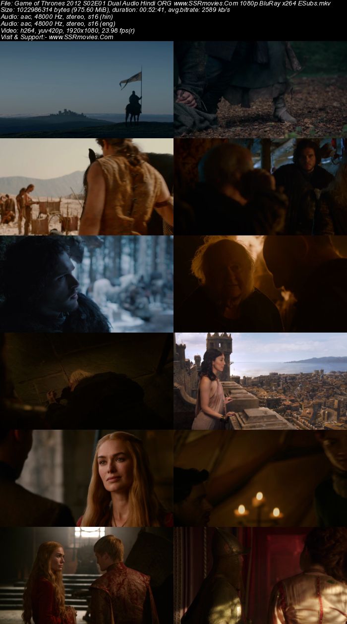 Game of Thrones 2012 S02 Complete Dual Audio Hindi ORG 1080p 720p 480p BluRay x264 ESubs Download