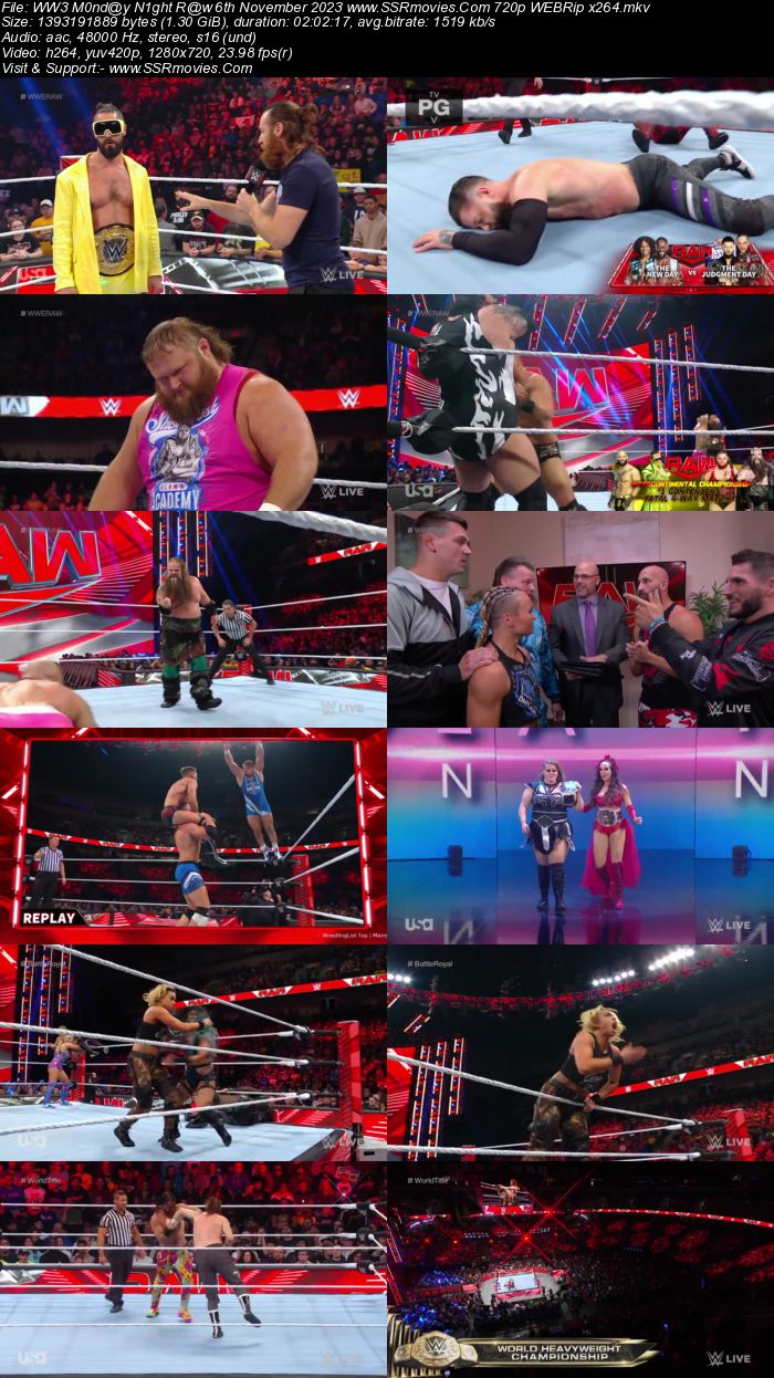 WWE Monday Night Raw 6th November 2023 720p 480p WEBRip x264 Download