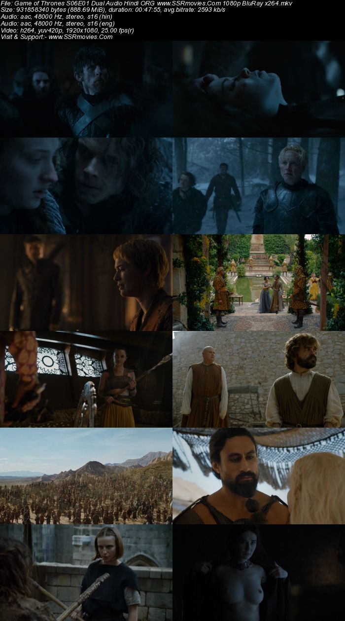 Game of Thrones 2016 S06 Dual Audio Hindi ORG 1080p 720p 480p BluRay x264 ESubs Download