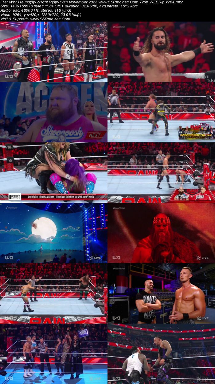 WWE Monday Night Raw 13th November 2023 720p 480p WEBRip x264 Download