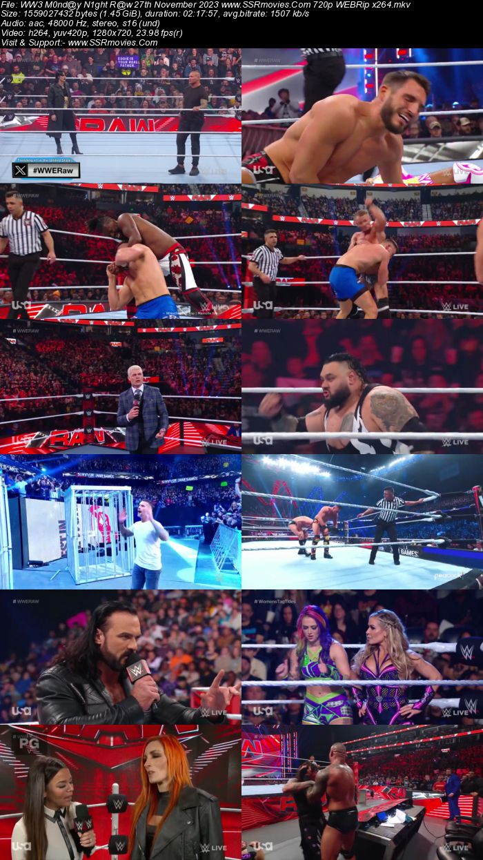 WWE Monday Night Raw 27th November 2023 720p 480p WEBRip x264 Download