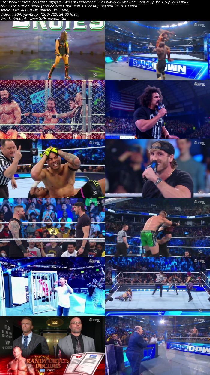 WWE Friday Night SmackDown 1st December 2023 720p 480p WEBRip x264 Download