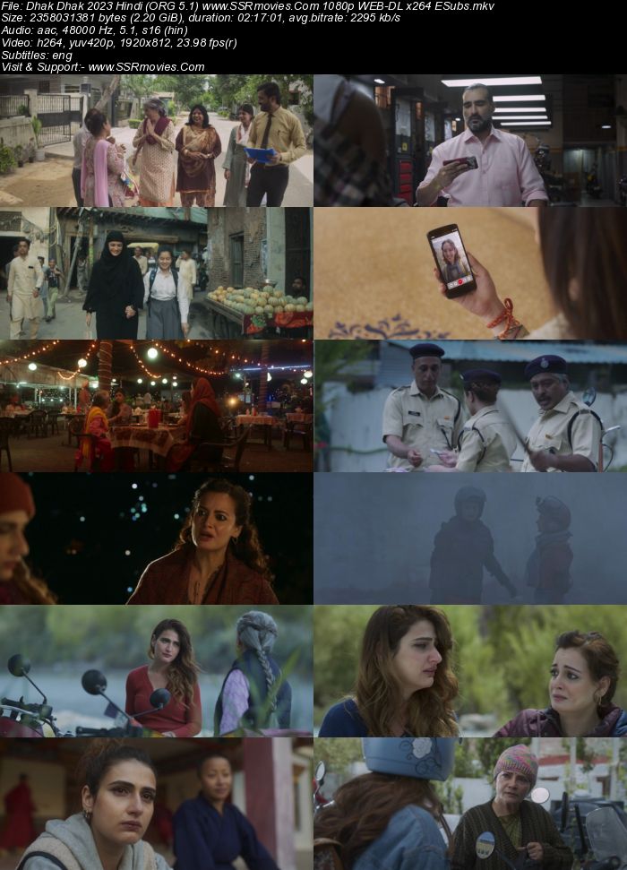 Dhak Dhak 2023 Hindi (ORG 5.1) 1080p 720p 480p WEB-DL x264 ESubs Full Movie Download