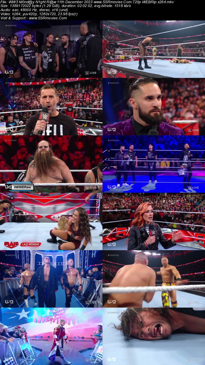 WWE Monday Night Raw 11th December 2023 720p 480p WEBRip x264 Download