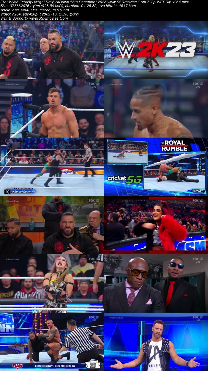 WWE Friday Night SmackDown 15th December 2023 720p 480p WEBRip x264 Download