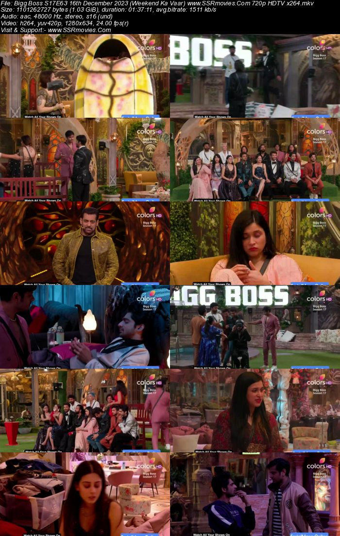 Bigg Boss S17E63 16th December 2023 720p 480p HDTV x264 300MB Download