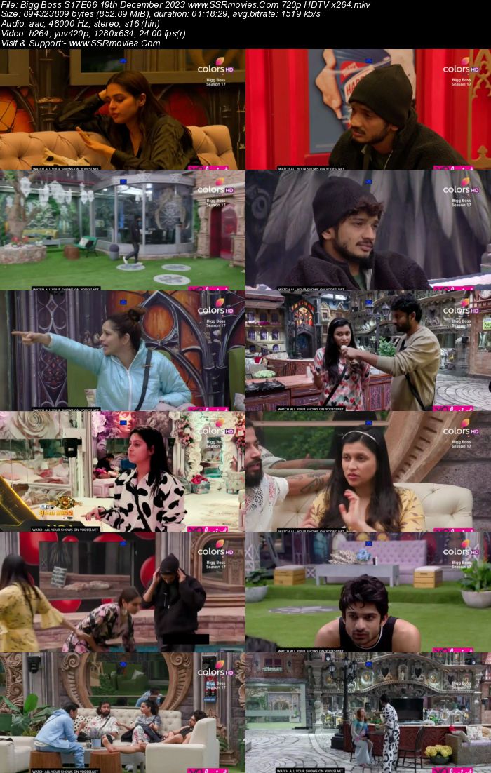 Bigg Boss S17E66 19th December 2023 720p 480p HDTV x264 300MB Download