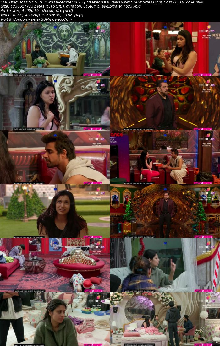 Bigg Boss S17E70 23rd December 2023 (Weekend Ka Vaar) 720p 480p HDTV x264 300MB Download