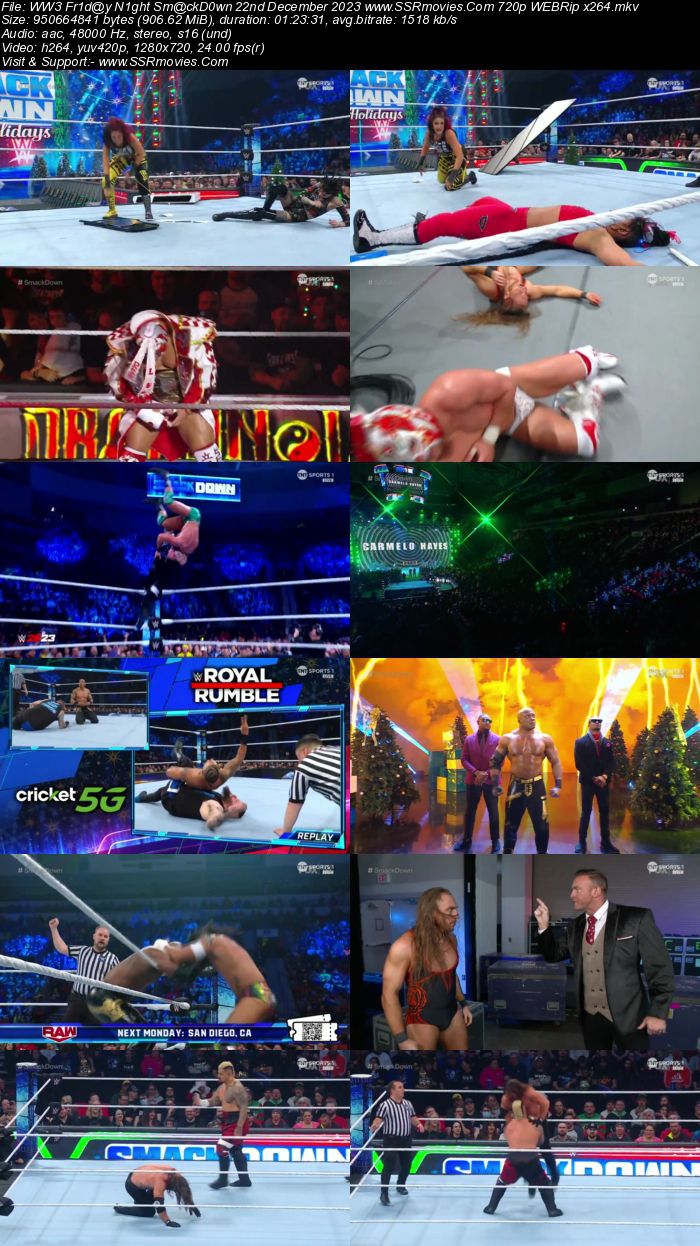 WWE Friday Night SmackDown 22nd December 2023 720p 480p WEBRip x264 Download