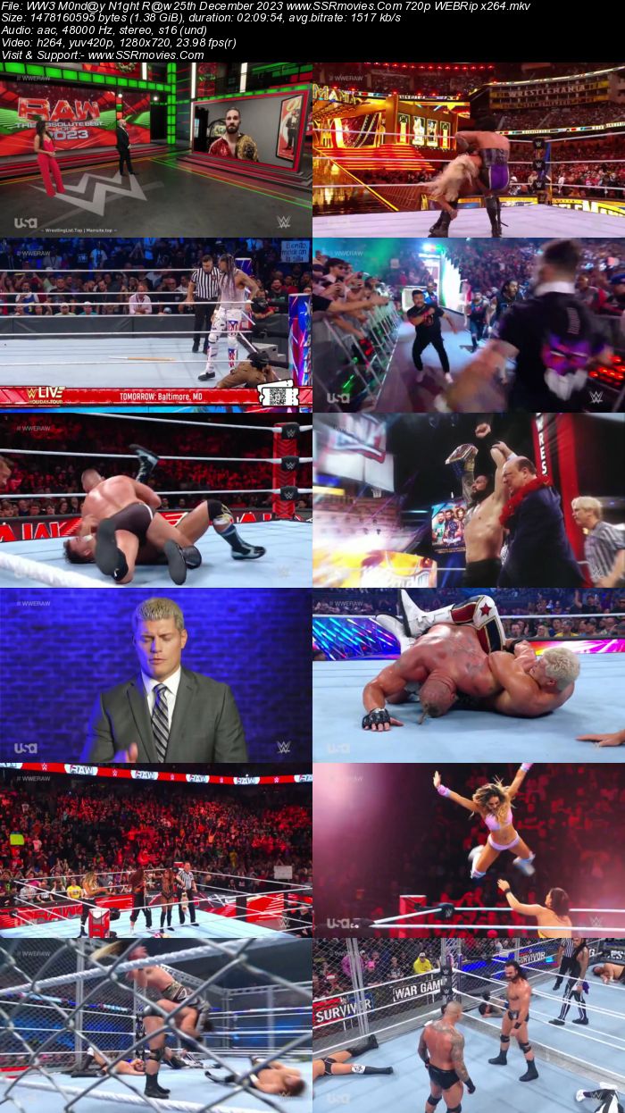 WWE Monday Night Raw 25th December 2023 720p 480p WEBRip x264 Download