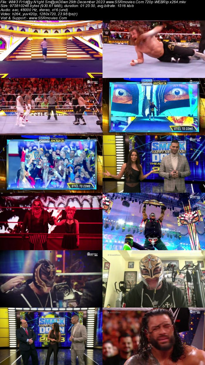 WWE Friday Night SmackDown 29th December 2023 720p 480p WEBRip x264 Download