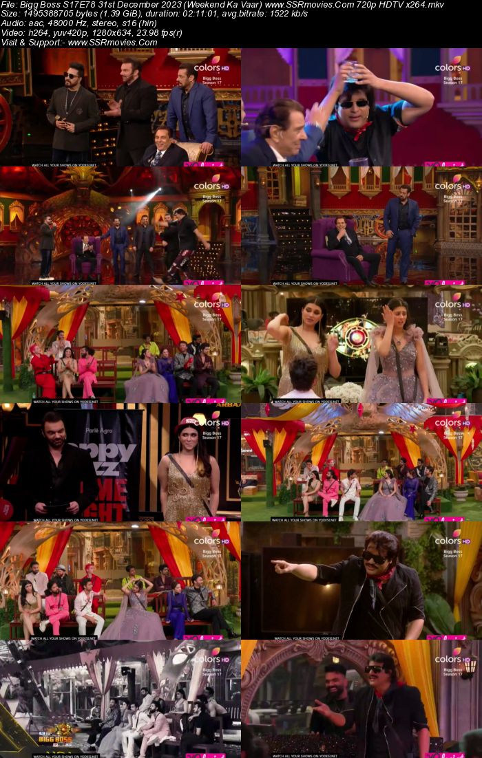 Bigg Boss S17E78 31st December 2023 (Weekend Ka Vaar) 720p 480p HDTV x264 550MB Download