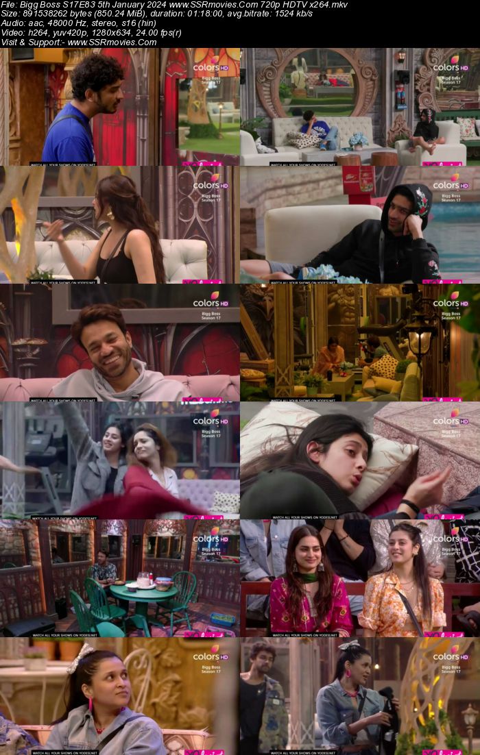 Bigg Boss S17E83 5th January 2024 720p 480p HDTV x264 300MB Download