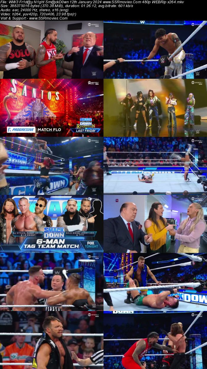 WWE Friday Night SmackDown 12th January 2024 720p 480p WEBRip x264 Download