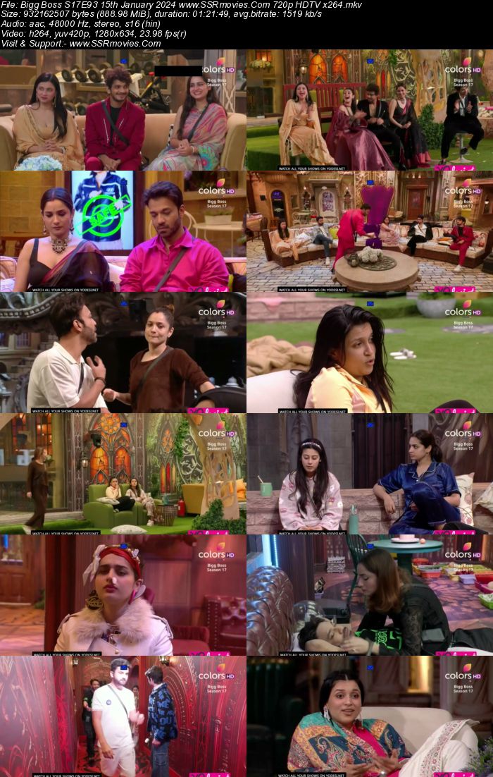 Bigg Boss S17E93 15th January 2024 720p 480p HDTV x264 300MB Download