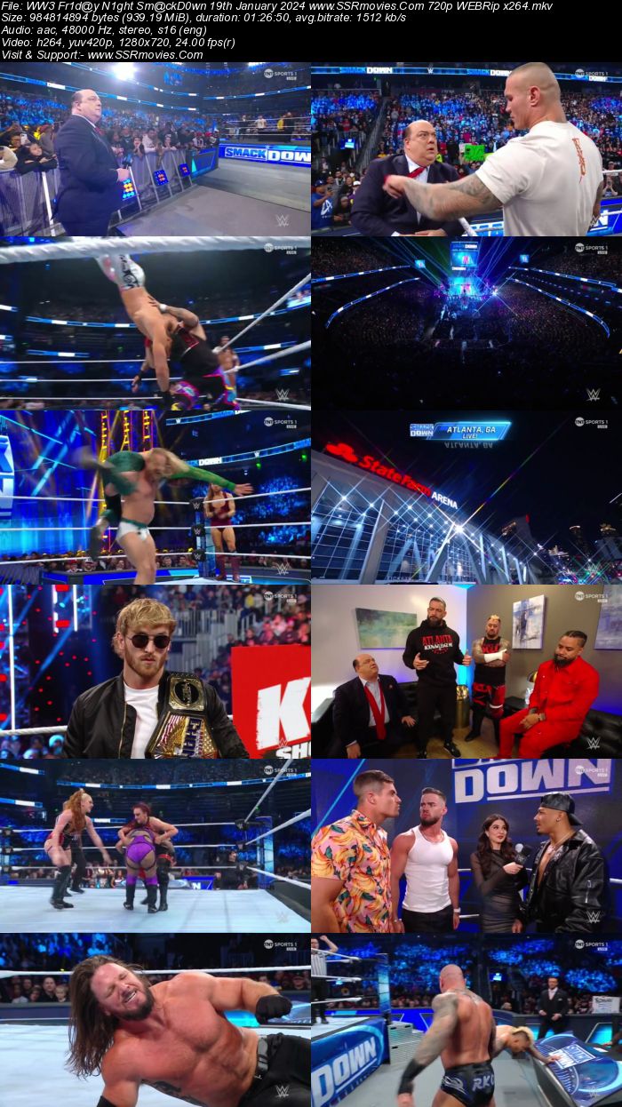 WWE Friday Night SmackDown 19th January 2024 720p 480p WEBRip x264 Download