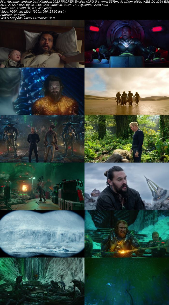 Aquaman and the Lost Kingdom 2023 PROPER English (ORG 5.1) 1080p 720p 480p WEB-DL x264 ESubs Full Movie Download