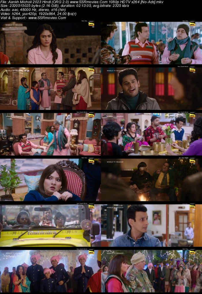 Aankh Micholi 2023 Hindi (ORG 2.0) 1080p 720p 480p HDTV x264 ESubs Full Movie Download