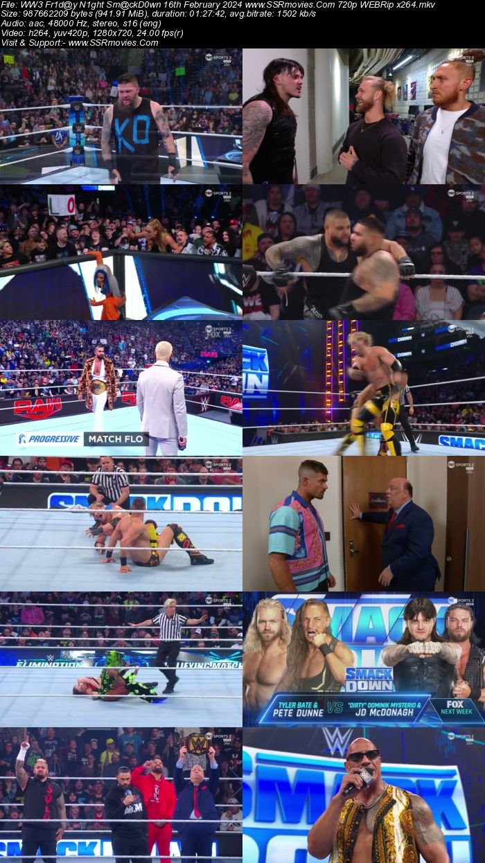 WWE Friday Night SmackDown 16th February 2024 720p 480p WEBRip x264 Download