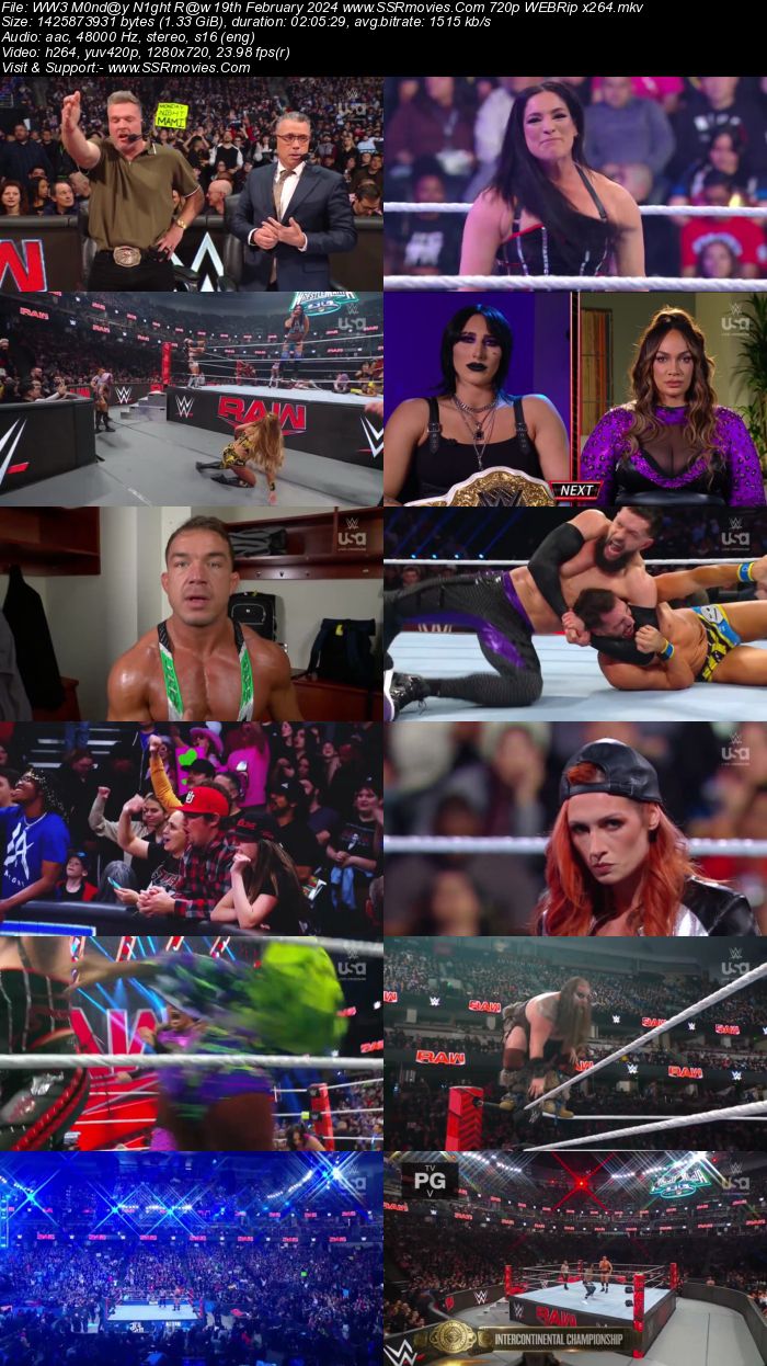 WWE Monday Night Raw 19th February 2024 720p 480p WEBRip x264 Download
