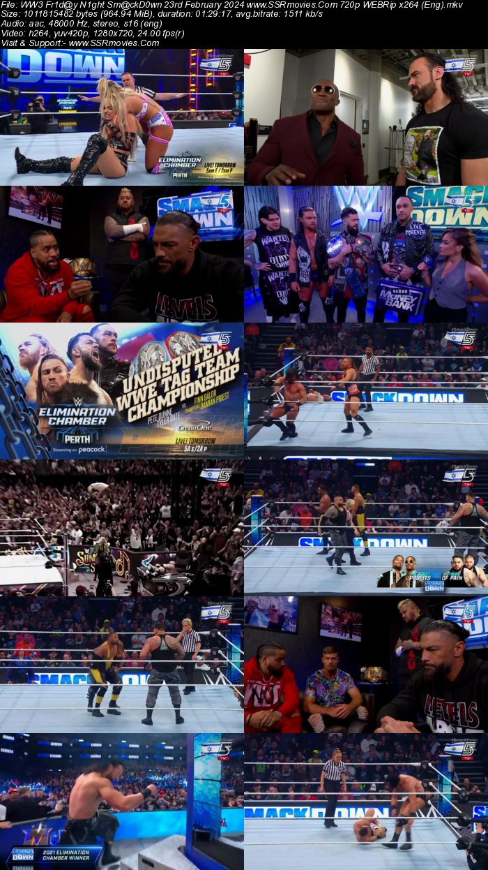 WWE Friday Night SmackDown 23rd February 2024 720p 480p WEBRip x264 Download