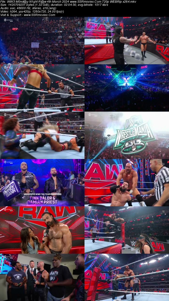WWE Monday Night Raw 4th March 2024 720p 480p WEBRip x264 Download