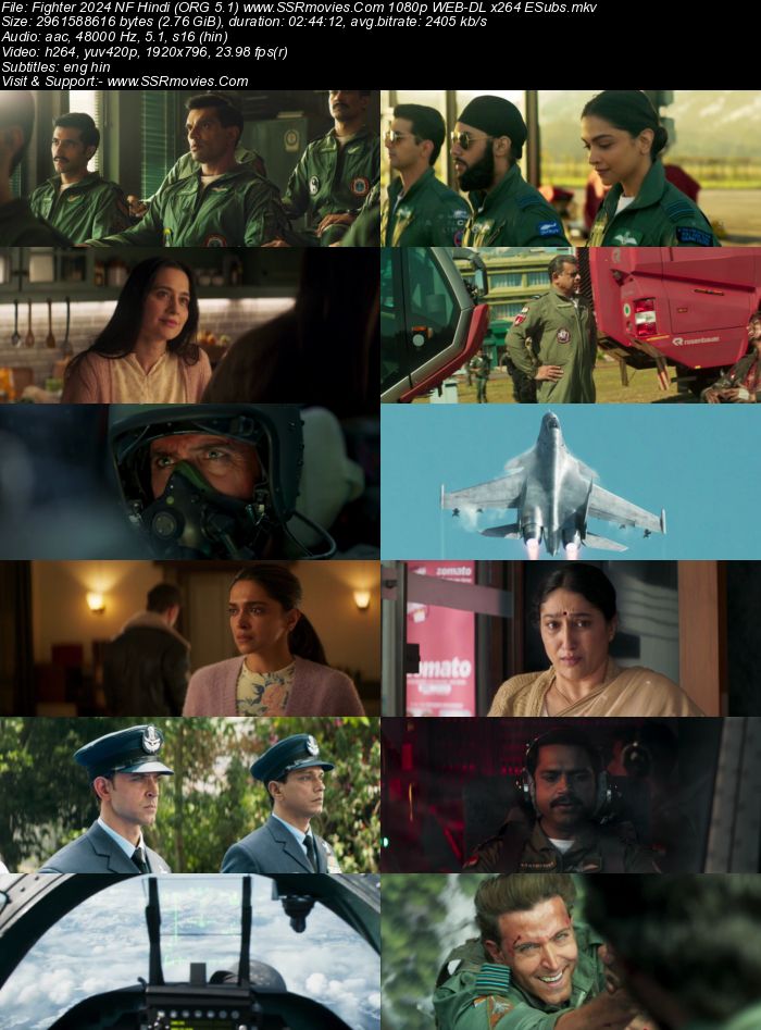 Fighter 2024 Hindi (ORG 5.1) True 1080p 720p 480p WEB-DL x264 ESubs Full Movie Download