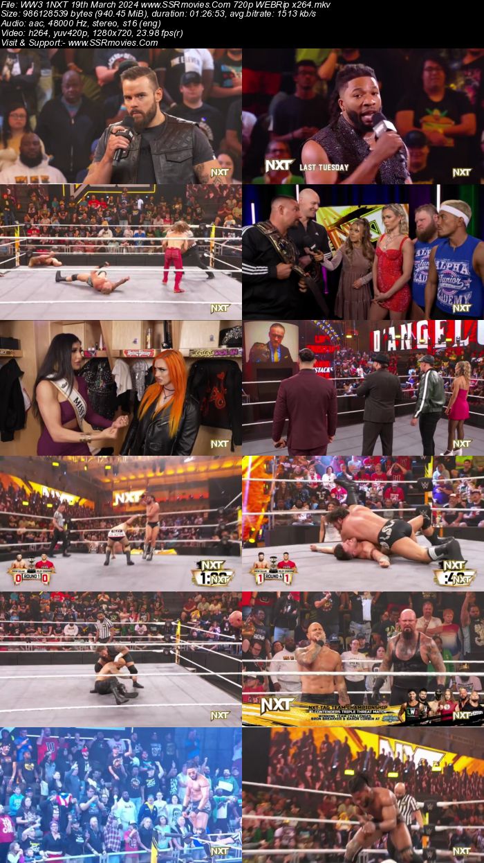 WWE NXT 19th March 2024 720p 480p WEBRip x264 400MB Download