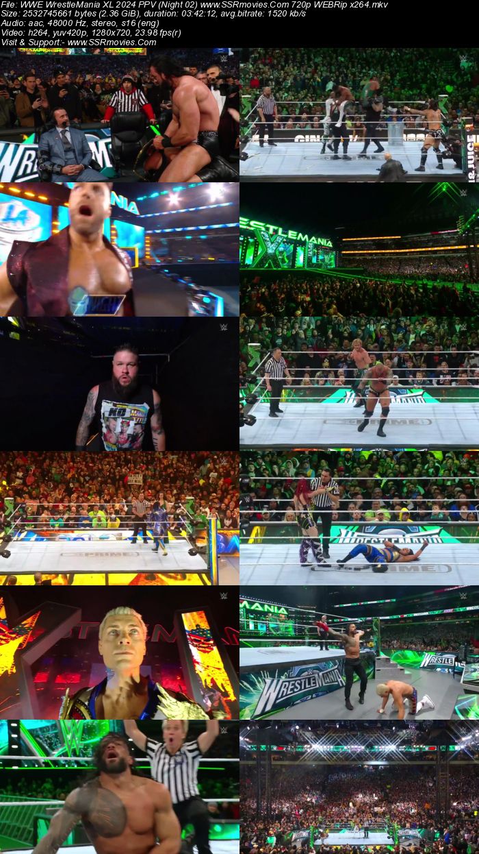 WWE WrestleMania XL 2024 PPV (Night 01 & 02) 1080p 720p 480p WEBRip x264 Download