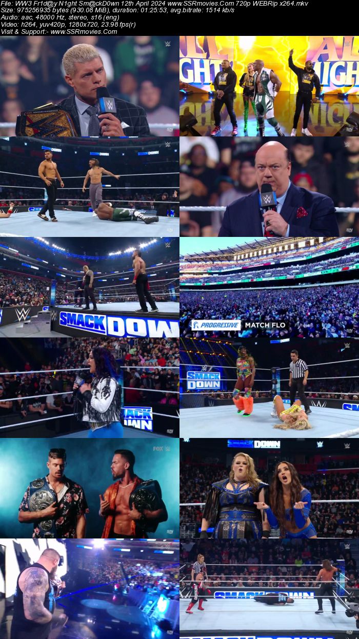 WWE Friday Night SmackDown 12th April 2024 720p 480p WEBRip x264 Download