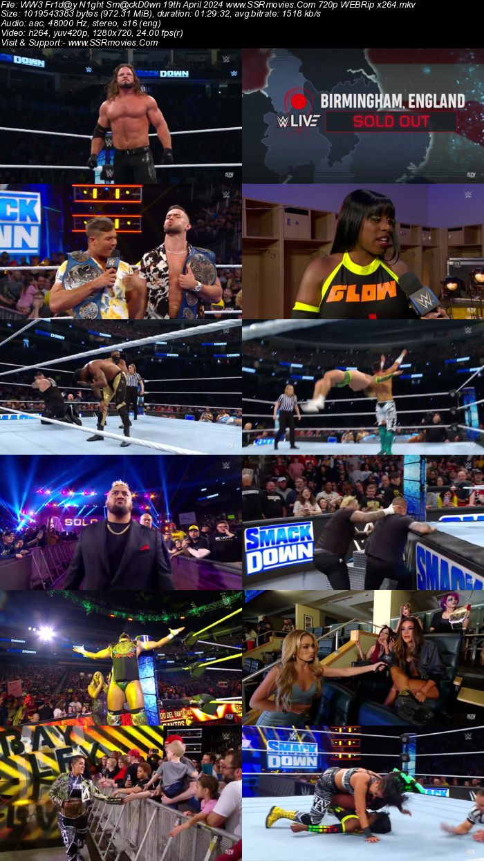 WWE Friday Night SmackDown 19th April 2024 720p 480p WEBRip x264 Watch and Download