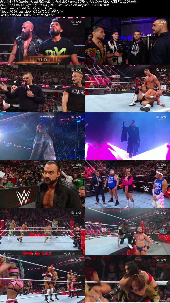 WWE Monday Night Raw 22nd April 2024 720p 480p WEBRip x264 Download