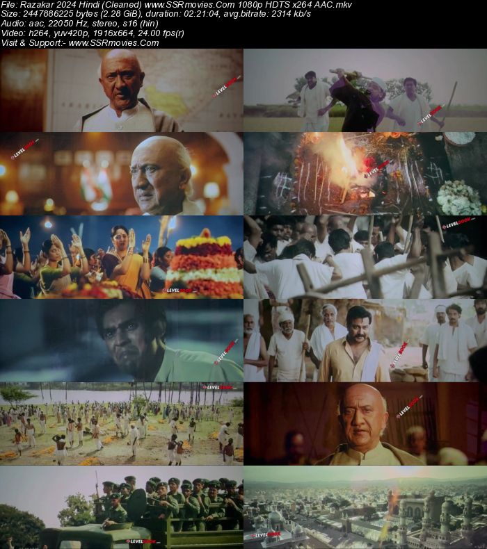 Razakar: The Silent Genocide of Hyderabad 2024 Hindi (Cleaned) 1080p 720p 480p HDTS x264 ESubs Full Movie Download