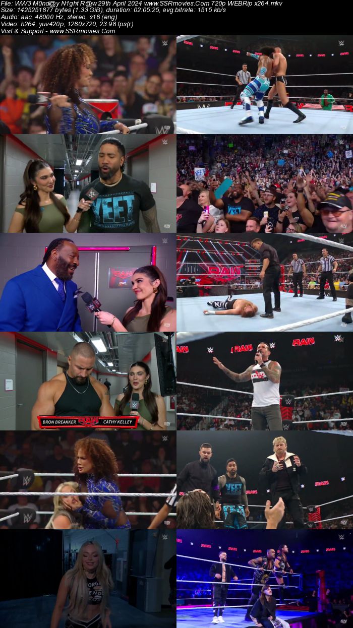 WWE Monday Night Raw 29th April 2024 720p 480p WEBRip x264 Download