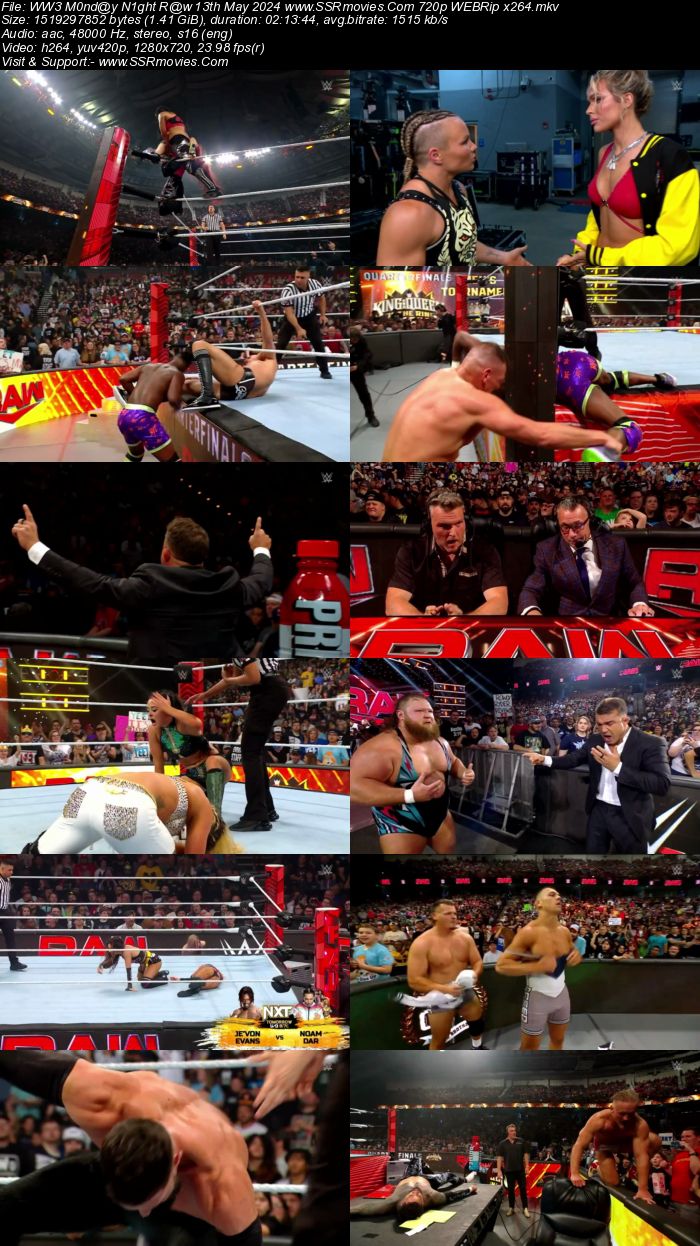 WWE Monday Night Raw 13th May 2024 1080p 720p 480p WEBRip x264 Watch and Download