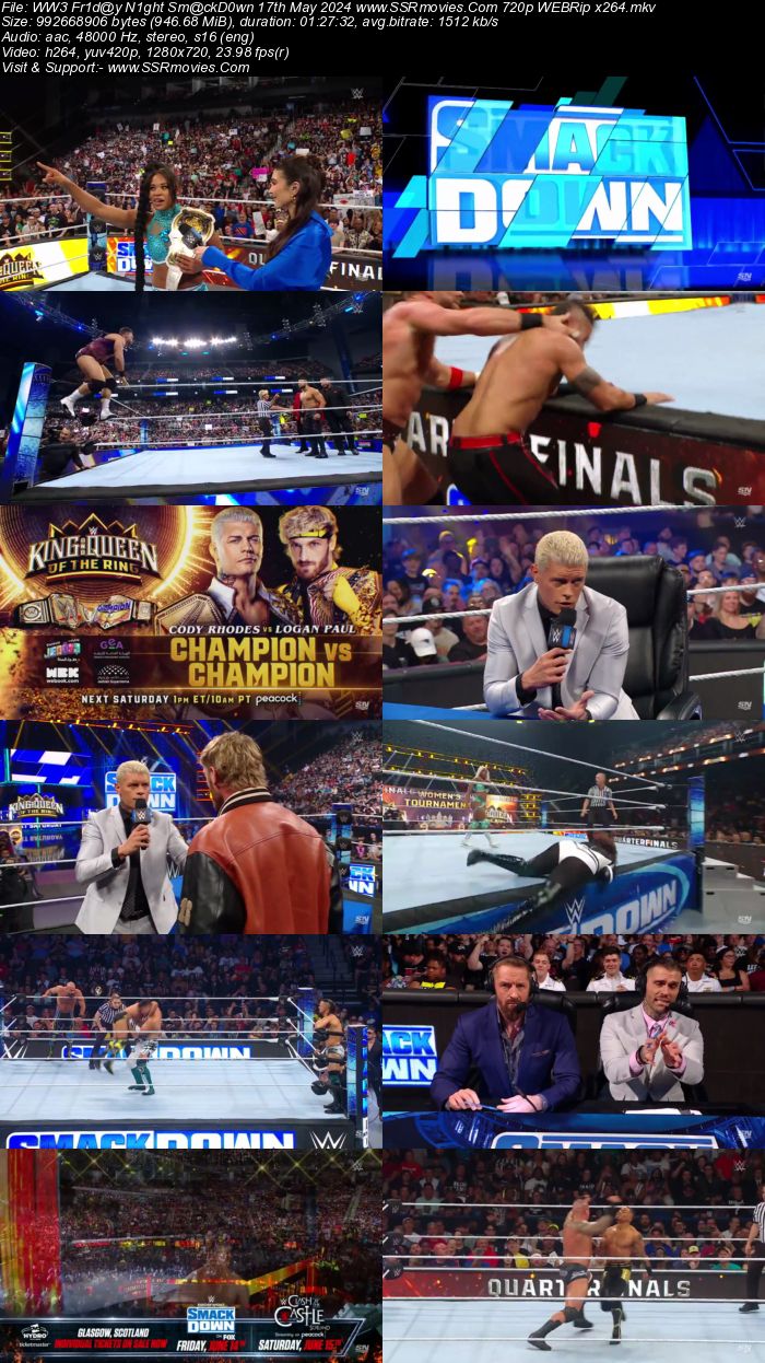 WWE Friday Night SmackDown 17th May 2024 1080p 720p 480p WEBRip x264 Watch and Download