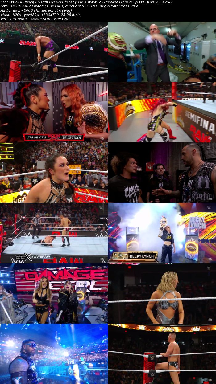 WWE Monday Night Raw 20th May 2024 1080p 720p 480p WEBRip x264 Watch and Download