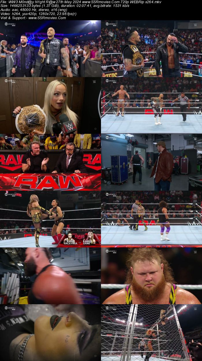 WWE Monday Night Raw 27th May 2024 1080p 720p 480p WEBRip x264 Watch and Download