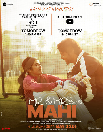 Mr. And Mrs. Mahi 2024 V2 Hindi [Cleaned] 720p 1080p HDTS x264