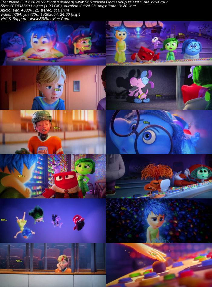 Inside Out 2 2024 V2 Hindi (Cleaned) 1080p 720p 480p HQ HDCAM x264 ESubs Full Movie Download