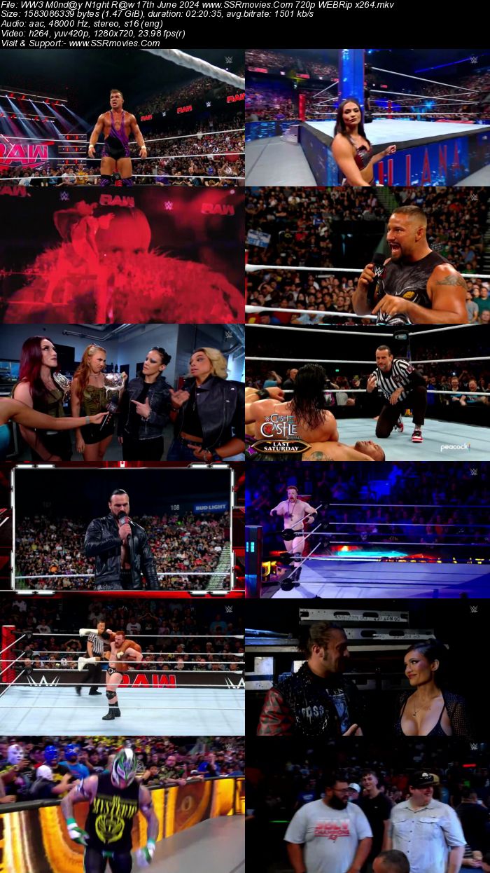 WWE Monday Night Raw 17th June 2024 1080p 720p 480p WEBRip x264 Watch and Download
