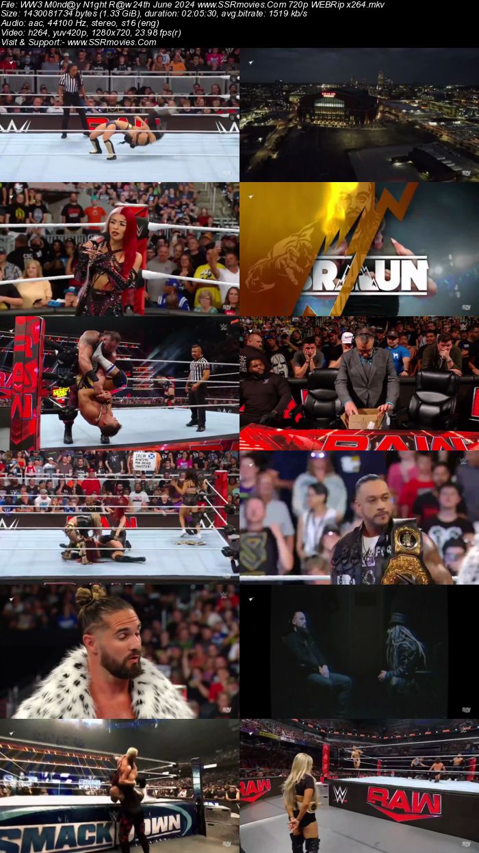 WWE Monday Night Raw 24th June 2024 1080p 720p 480p WEBRip x264 Watch and Download