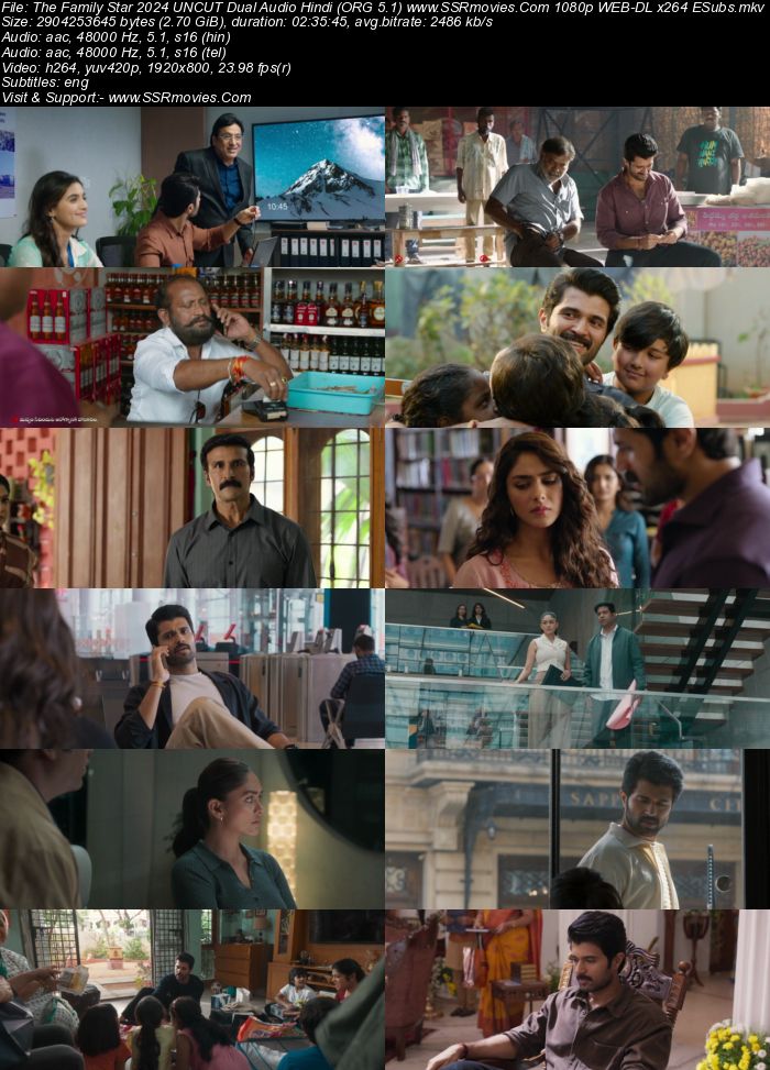 Family Star 2024 UNCUT Dual Audio Hindi (ORG 5.1) True 4K 1080p 720p 480p WEB-DL x264 ESubs Full Movie Download