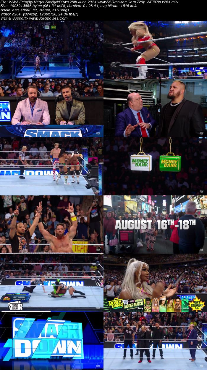 WWE Friday Night SmackDown 28th June 2024 1080p 720p 480p WEBRip x264 Watch and Download